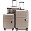 Hauptstadtkoffer - MITTE - Set di 3 valigie - Bagaglio a mano con ruote da 55 cm, Valigia di medie dimensioni da 68 cm + Valigia grande da 77 cm, ABS, combinazione TSA, Champagne