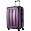 Hauptstadtkoffer ALEX Trolley Rigido Espandibile 65 cm (74 L) con Lucchetto a Combinazione, Valigia da Viaggio Robusta con 4 Ruote Doppie, Viola