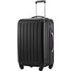 Hauptstadtkoffer ALEX Trolley Rigido Espandibile 65 cm (74 L) con Lucchetto TSA, Valigia da Viaggio Robusta con 4 Ruote Doppie, Nero