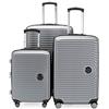 HAUPTSTADTKOFFER - MITTE - Set di 3 valigie - Bagaglio a mano con ruote da 55 cm, Valigia di medie dimensioni da 68 cm + Valigia grande da 77 cm, ABS, combinazione TSA, Argento