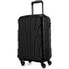 SUITLINE - Valigia per cabina, bagaglio a mano rigido, 4 doppie ruote, TSA, 100% ABS opaco, 55 cm, 34 litri, Nero