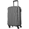 SUITLINE - Valigia per cabina, bagaglio a mano rigido, 4 doppie ruote, TSA, 100% ABS opaco, 55 cm, 34 litri, Argento