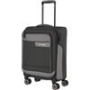 travelite 4 ruote valigia bagaglio a mano guscio morbido in materiale riciclato, conforme alla norma IATA, VIIA: trolley con funzione di aggancio + protezione bordi, 55 cm, 34 litri