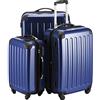 Hauptstadtkoffer ALEX Set di 3 Valigie - Bagaglio a Mano 55 cm, Valigia Media 65 cm e Valigia Grande 75 cm, Rigide ABS+PC, Lucchetto a Combinazione, Blu scuro