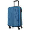 SUITLINE - Valigia per cabina, bagaglio a mano rigido, 4 doppie ruote, TSA, 100% ABS opaco, 55 cm, 34 litri, Ciano