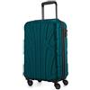SUITLINE - Valigia per cabina, bagaglio a mano rigido, 4 doppie ruote, TSA, 100% ABS opaco, 55 cm, 34 litri, AquaVerde