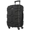 HAUPTSTADTKOFFER - X-Kölln - Valigia bagaglio a mano 55 cm, Trolley espandibile rigido, legero, ABS, TSA, 43-50 litri, Nero