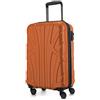 SUITLINE - Valigia per cabina, bagaglio a mano rigido, 4 doppie ruote, TSA, 100% ABS opaco, 55 cm, 34 litri, Arancia