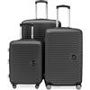 HAUPTSTADTKOFFER Mitte - Set di 3 Valigie - Valigia Bagaglio a Mano 55 cm, Valigia Media 68 cm + Valigia da Viaggio Grande 77 cm, Guscio Rigido ABS, TSA, Grafite