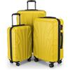 SUITLINE - Set di 3 valigie, Valigie da viaggio, trolley, Valigie con guscio rigido, TSA, (55 cm, 66 cm, 76 cm), 100% ABS, opaco, Giallo