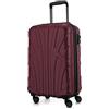 SUITLINE Trolley cabina business 55 x 35 x 21 a 25 cm rigido espandibile (34-38 L) con scomparto laptop 15 pollici lucchetto TSA 4 ruote doppie bagaglio a mano, Borgogna
