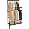 Relaxdays Appendiabiti, 2 aste con ripiano, HBT: 157 x 85 x 46 cm, Nero