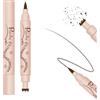 ZukqrymluvIQ Penna per lentiggini e eyeliner 2 in 1, penna naturale realistica, durevole, impermeabile, neutro, leggero, naturale, per tutti i tipi di pelle (marrone caffè)