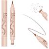 ZukqrymluvIQ Penna per lentiggini e eyeliner 2 in 1, penna naturale realistica, durevole, impermeabile, neutro, leggero, naturale, per tutti i tipi di pelle (Marrone chiaro)