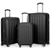 HAUPTSTADTKOFFER - Spree - Set di 3 Valigie Trolley rigido TSA 4 ruote ABS, (S, M, L) Nero