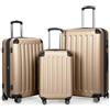 Hauptstadtkoffer Spree - Set di 3 valigie: bagaglio a mano 55 cm, valigia media 65 cm + valigia grande da viaggio 75 cm, guscio rigido in ABS+PC, lucchetto a combinazione TSA, Champagne