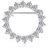 Bling Jewelry Spilla A Cerchio Rotondo Con Zirconi Cubici AAA CZ Taglio Brillante Eternità Per Sposa Per Donna Placcata In Argento In Ottone
