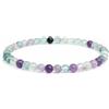 Vera Mentis Bracciale in fluorite naturale, 6 mm, elastico, energia, armonia, unisex, idea regalo per litoterapia, bracciale in pietra naturale
