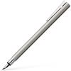 Faber-Castell - Stilografica Neo Slim acciaio inox opaco, pennino M | Elegante penna stilografica con corpo sottile in acciaio inossidabile e pennino in acciaio inossidabile di alta qualità