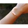 Gemme Bundela "Bracciali da donna tre quarti di rosa pietra preziosa 6-8 mm perline...