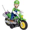 Jakks Pacific Super Mario Galaxy Action figure di Luigi con la moto del Film da 6,3 cm di Jakks