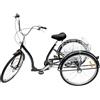 Wangkangyi 26 pollici 3 ruote triciciclo con cestino per la spesa, bicicletta per adulti a 6 marce, anziani Cruise Trike, bicicletta per lo shopping della città, elegante nero
