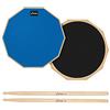 Donner Pad per Allenamento da 12 inch Drum Pad pratica con bacchette in acero Blu