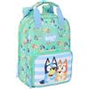 Safta BLUEY SISTERS - Zaino per bambini, adattabile con manici, tessuto riciclabile, ideale per bambini di diverse età, comodo e versatile, qualità e resistenza, 20 x 8 x 28 cm, verde acqua, M, Casual