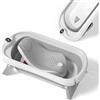 SUPERBE BEBE Bagnetto per bambini pieghevole con supporto bagnetto/Vaschetta bagno neonato XL con termometro per il controllo della temperatura dell'acqua/Dalla nascita ai 3 anni