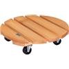 Wagner Carrello per Piante Toscana Ø 38 x 10,5 cm I Carrello per Fiori per Interni ed Esterni, Terracotta I in Legno di conifere massello FSC® con Ruote I Portata 150 kg I Fatto in UE - 20016301