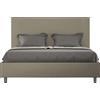ITYHOME - Letto matrimoniale francese contenitore imbottito 140x210 Pelle finta cappuccino Goya