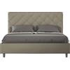 ITYHOME - Letto matrimoniale francese contenitore imbottito 140x210 Pelle finta cappuccino Priya