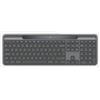 Logitech Signature Slim Solar + K980 per uso professionale, tastiera full-size (100%), wireless, con tecnologia RF e Bluetooth, tasti a forbice, layout QWERTY, colore grigio