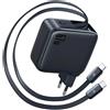 Baseus Caricabatterie per presa, 2 cavi retrattili, 67W, 80cm - Baseus EnerCore CJ21 (E0121D00) - Cosmic Black
