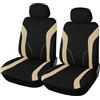upgrade4cars Coprisedili auto Upgrade4cars, sedili anteriori, beige e nero | Set di coprisedili universali per sedile del conducente e passeggero | Accessori per auto, interni