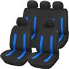 upgrade4cars Set di coprisedili universali blu per auto | Coprisedili per sedili anteriori e sedili posteriori | Coprisedili auto neri | Accessori per interni auto | Regali per donne e uomini