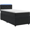 vidaXL Letto a molle con materasso nero 90 x 200 cm in velluto