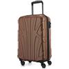 SUITLINE - Valigia per cabina, bagaglio a mano rigido, 4 doppie ruote, TSA, 100% ABS opaco, 55 cm, 34 litri, Marrone