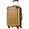HAUPTSTADTKOFFER - ALEX - Bagaglio a mano con scomparto per laptop, Valigia rigida, Trolley espandibile, 4 doppie ruote, TSA, 55 cm, 42 litri, Autunno Oro