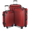 Hauptstadtkoffer ALEX Set di 3 Valigie - Bagaglio a Mano 55 cm, Valigia Media 65 cm e Valigia Grande 75 cm, Rigide ABS/PC, Lucchetto TSA, Rosso