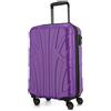 SUITLINE - Valigia per cabina, bagaglio a mano rigido, 4 doppie ruote, TSA, 100% ABS opaco, 55 cm, 34 litri, Viola