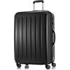 HAUPTSTADTKOFFER - ALEX - Bagaglio a mano con scomparto per laptop, Valigia rigida, Trolley espandibile, 4 doppie ruote, TSA, 55 cm, 42 litri, Nero
