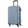 SUITLINE - Valigia per cabina, bagaglio a mano rigido, 4 doppie ruote, TSA, 100% ABS opaco, 55 cm, 34 litri, Piscina blu