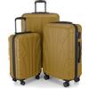 SUITLINE - Set di 3 valigie, Valigie da viaggio, trolley, Valigie con guscio rigido, TSA, (55 cm, 66 cm, 76 cm), 100% ABS, opaco, Autunno Oro