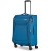 travelite valigia a 4 ruote taglia M soft-shell, serie di valigie CHIOS con piega ad espansione + protezione bordi, trolley in look senza tempo, 67 cm, 60 - 66 litri