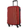 SUITLINE - Valigia per cabina, bagaglio a mano rigido, 4 doppie ruote, TSA, 100% ABS opaco, 55 cm, 34 litri, Rosso