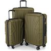 SUITLINE - Set di 3 valigie, Valigie da viaggio, trolley, Valigie con guscio rigido, TSA, (55 cm, 66 cm, 76 cm), 100% ABS, opaco, Avocado