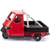 Siku 1122 Piaggio Ape Cross, veicolo fuoristrada a tre ruote con gancio di traino e roll-bar, telaio in metallo, rosso-nero, veicolo cult italiano per gli amanti dell'avventura