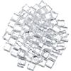 Xinjoduz 100 cubetti di ghiaccio realistici in acrilico, finti cubetti di ghiaccio in plastica acrilica trasparente, per decorazione domestica, oggetti di scena fotografici e accessori fai da te