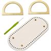 Yayatty Fondo del Borse e Manici per Borsa a Forma di D, Ovale Fondo per Borsa Uncinetto con Uncinetto per Borse Fai da Te Fatti a Mano Borsa Accessori (Bianco)